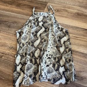 Snake print open back tank